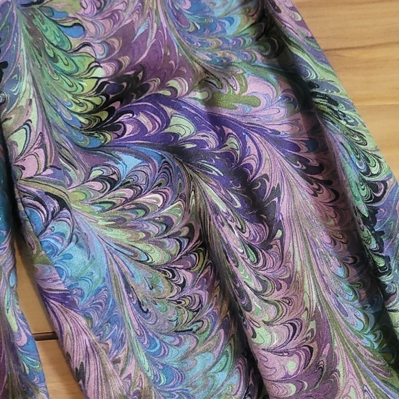 Vintage 70s Psychedelic Marble Print Leisure Shirt Large Retro Indie Hippi Boho - Picture 5 of 9